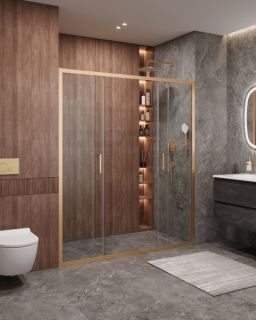 Душевая дверь CEZARES MOLVENO-BF-2-170-C-BORO-IV брашированное золото