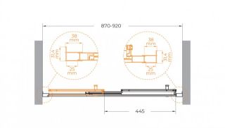 Душевая дверь CEZARES MOLVENO-BF-3-90-C-BORO-IV брашированное золото