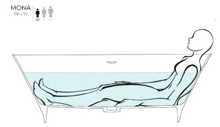 Ванна из искусственного камня Salini Mona S-Sense 102912GRH 170x72см RAL снаружи