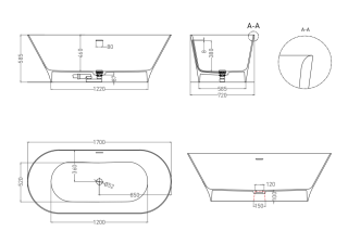 Ванна из искусственного камня Salini Mona S-Stone 102922M 170x72см белый матовый