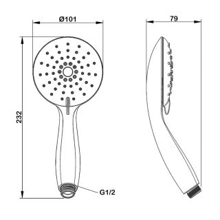 Душевая лейка Swedbe Calypso 5049 хром