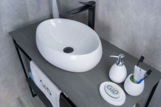 Раковина Gid N9030b 51115 накладная белая 48x34x15