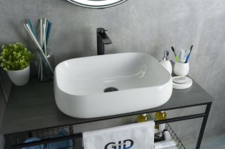 Раковина Gid N9243 51135 накладная белая 56x42x14