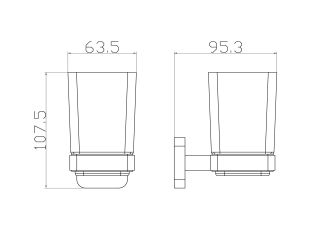 Стакан для зубных щеток с держателем Wonzon & Woghand Still WW-6621 хром