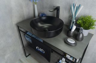Раковина Gid Nc911 52224 накладная черная матовая 41.5x41.5x13.5