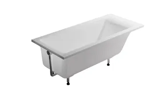 Ванна из искусственного камня Astra-Form Нейт 01010046+08010053 170x75 см с щелевым переливом донный клапан белый глянец