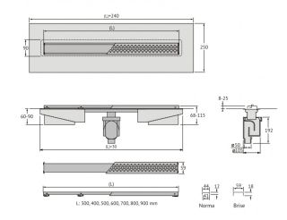 Душевой лоток Berges C1 Norma 095037 60см чёрный матовый