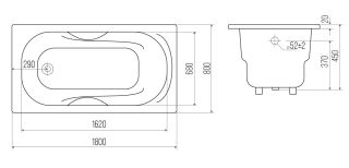 Ванна чугунная Goldman Nova NV18080 180x80см с ножками