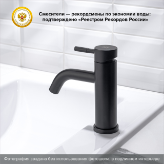 Смеситель для раковины РМС SUS128BL-001F чёрный
