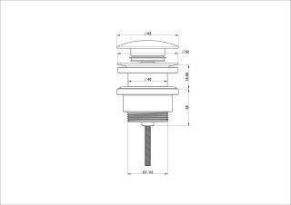 Донный клапан для раковины Wonzon & Woghand WW-88SS07-MB чёрный матовый