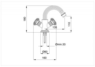 Смеситель для биде Cezares OLIMP-BS2-03/24-M
