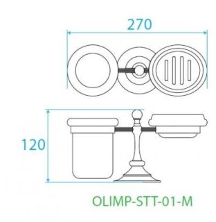Стакан и мыльница настольные, хром Cezares OLIMP-STT-01-M