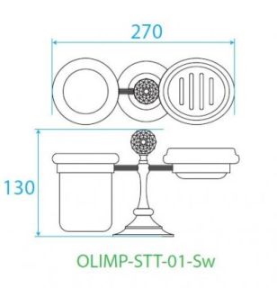 Стакан и мыльница настольные, золото Cezares OLIMP-STT-03/24-Sw
