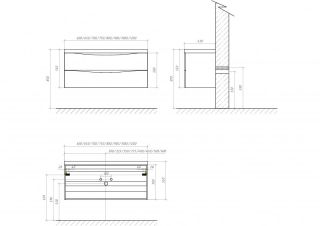 Тумба под раковину BelBagno подвесная 80x53см Rovere Moro MARINO-800-2C-SO-RW-P