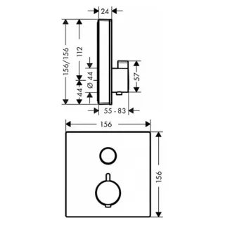 Смеситель для душа Hansgrohe Ecostat Square 15737600 черный хром