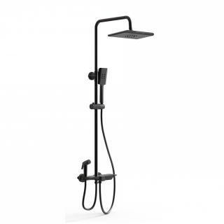 Душевая стойка Wonzon & Woghand WW-B3310-MB с термостатом чёрный матовый