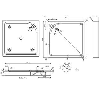 Душевой поддон Azario Greenwood P110 R/L