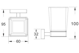 Стакан для ванной комнаты Shevanik SG5612T оружейная сталь