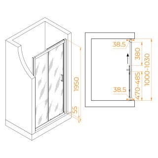 Душевая дверь RGW PA-016 350801610-11 100см хром