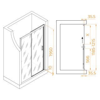 Душевая дверь RGW PA-017B 350801712-14 120см чёрный