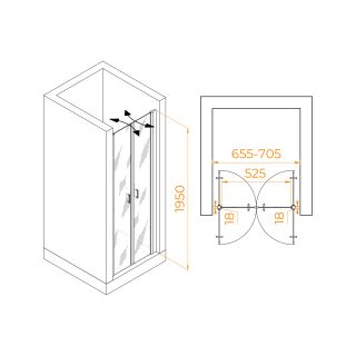 Душевая дверь RGW PA-104 060810407-11 70см хром