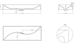 Накладная раковина Salini Sonata S-Stone 1401201MRH 120см RAL снаружи
