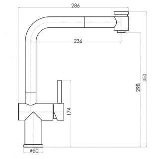 Смеситель для кухни Florentina Палермо с выдвижным изливом песочный