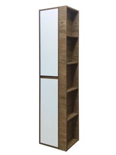 Пенал подвесной с открытой полкой Эстет Monaco Wood ФР-00010687 Л 35см белый/дуб рустикальный