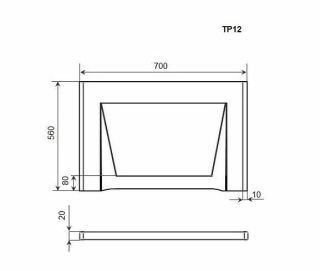 Торцевая панель для ванны Timo TP12 70см белый