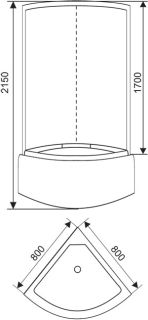 Душевая кабина Arcus Style S-40 80x80x215 с высоким поддоном с крышей