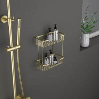 Полка двойная Timo Saona 13083/17 золото матовое