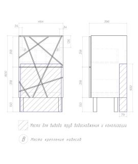 Тумба под раковину напольная Vigo Geometry tn.bsf.GEO.FOS.50.2Y 50 см бетон