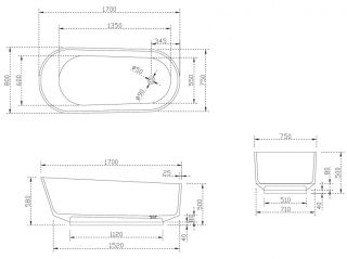 Прозрачная ванна ABBER Kristall AT9706Emerald из полиэфирной смолы 170x80см зелёный