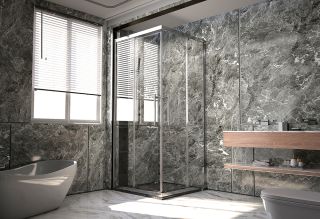 Боковая панель Veconi Premium Trento SP-50CH, 1000х2000 , хром, стекло прозрачное