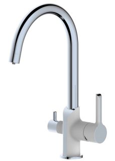 Смеситель для кухни Haiba HB76805-8 с подключением фильтра питьевой воды белый