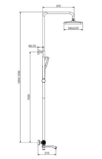 Душевая стойка Raglo R01.26 с термостатом хром
