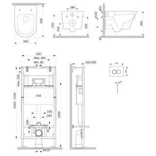 Комплект унитаза с инсталляцией AM.PM Gem IS100201.901701 сиденье микролифт