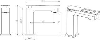 Смеситель для раковины Boheme Q 141-GCR золото/хром