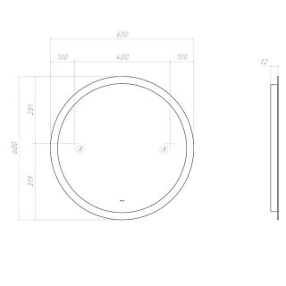 Зеркало круглое Vigo Otti 60 Classic с подсветкой