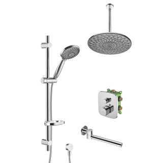 Душевой комплект Swedbe Platta 5561G1 с термостатом хром/серый