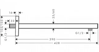 Держатель душа Hansgrohe 27694340 хром черный