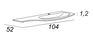 Раковина из искусственного мрамора, правосторонняя Cezares 104x52 50154