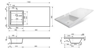 Раковина над стиральной машиной Эстет Даллас ФР-00001971 Л 100см белый