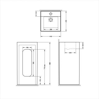 Раковина напольная Laguraty 883 B 41x85см белый
