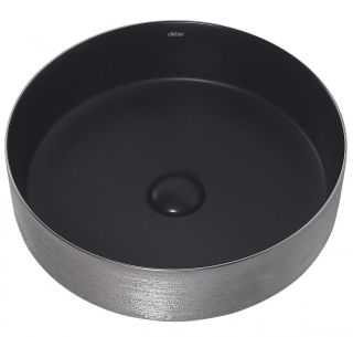 Раковина ABBER Bequem AC2109BS 40см серебро/чёрный матовый