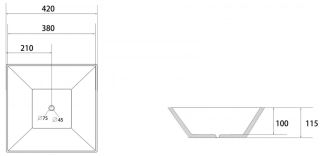 Раковина ABBER Rechteck AC2214MB 42см чёрный матовый