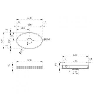 Раковина ABBER Stein AS2603Violett 50см фиолетовый