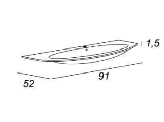 Раковина стеклянная, Cezares, 82399 белый