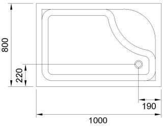 Душевой поддон Royal Bath 100x80см правый белый RB8100BP-R