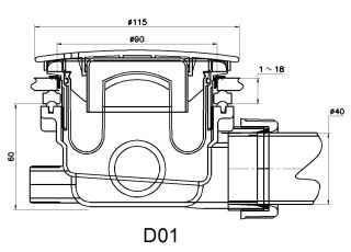 Сифон для душевого поддона RGW Velplex QYD-01 18241101-08 бронза